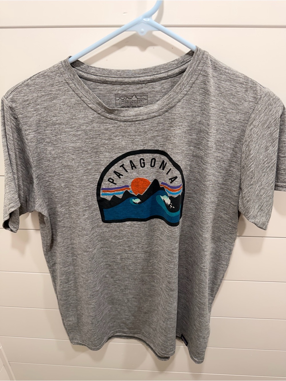Patagonia Women’s Gray Capilene Cool Daily Graphic Logo T-Shirt